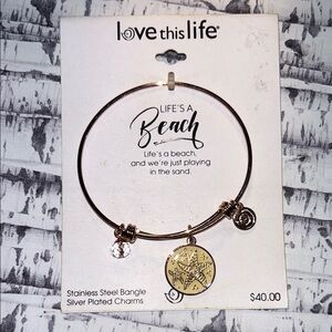 Kohl's Silver and Gold Charm Bracelet with Medallion